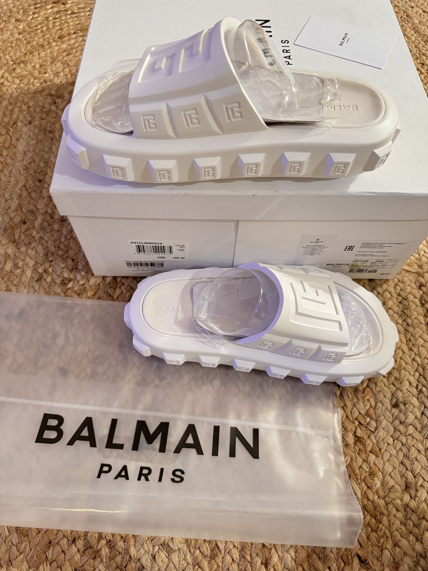 Balmain Slide White Size 36/37