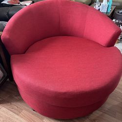 Oversized Barrel Chair (swivel) - Red