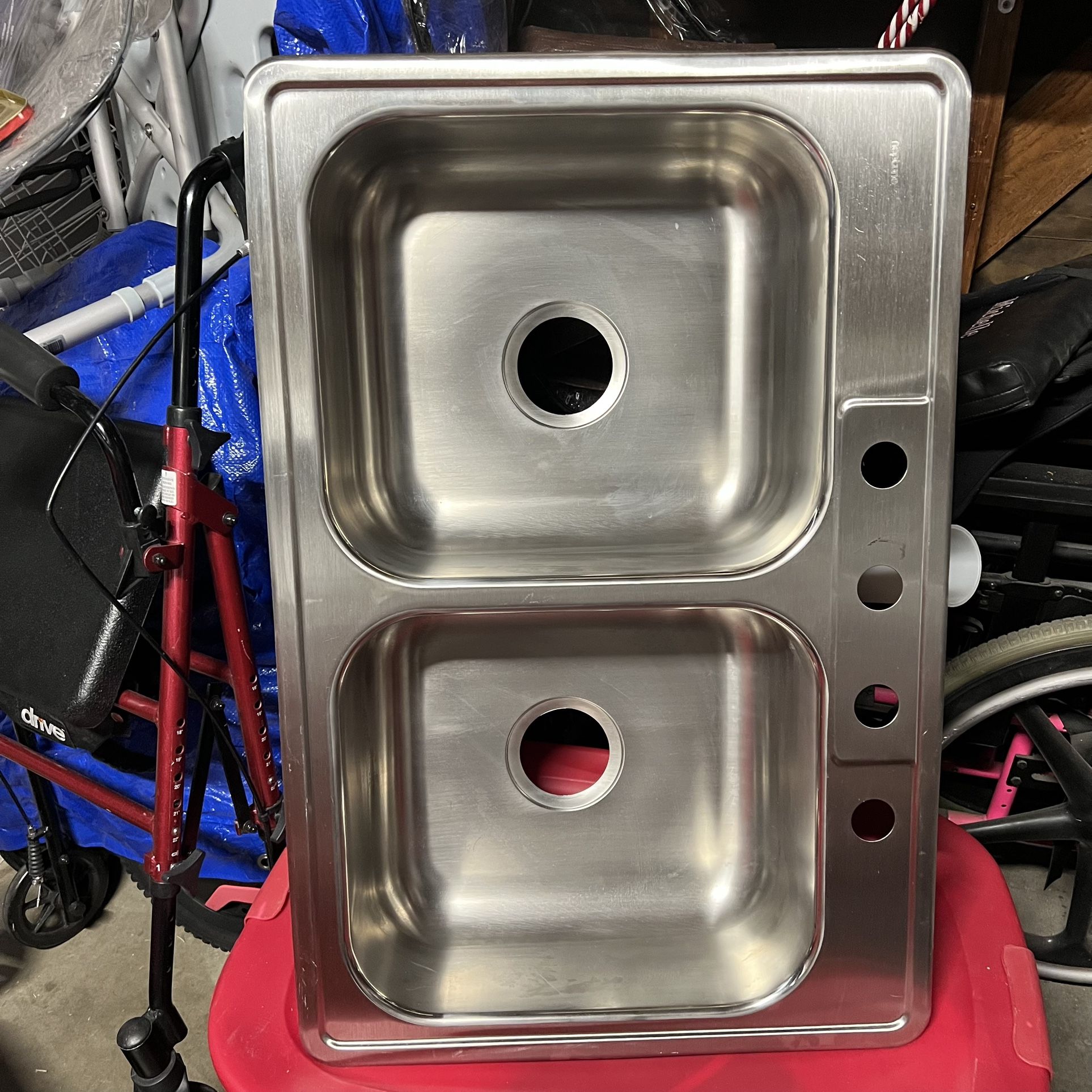 Neptune Stainless steel double bowl sink 33in 4hole