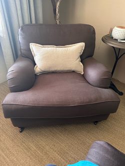 Oversized Brown Upholstered Accent Chair