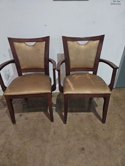 Solid Wood Chairs - Pair for $25