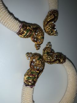Indian Style Pearl Bangle Bracelet Set