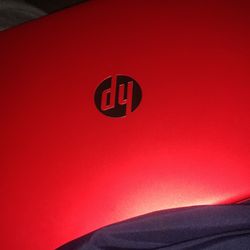 Red HP Laptop -platinum Silver