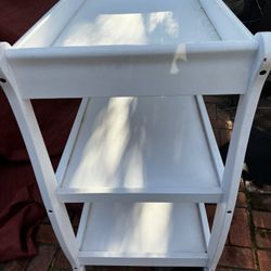 White Changing Table With Shelves 