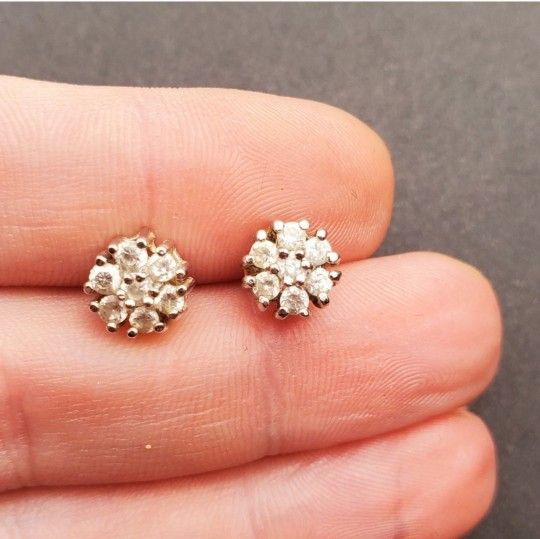 Diamond cluster earrings