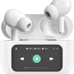 Wireless Earbuds Bluetooth Headphones with LED Display,Stereo in Ear Noise Canceling Waterproof USB-C Headphones with Mic for iPhone Android iOS.