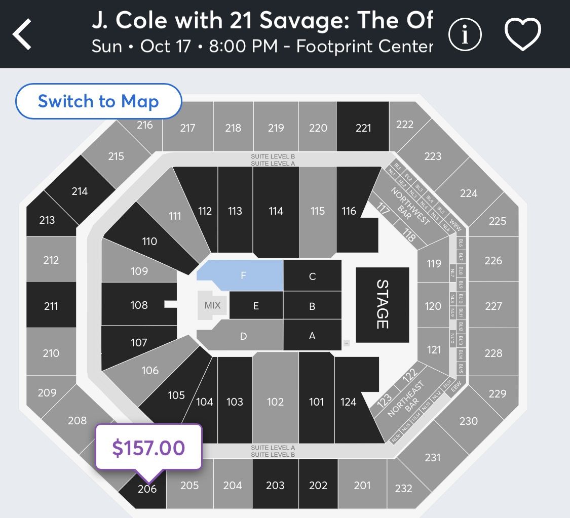 J cole Ticket For Tonight