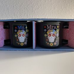 New Mr & Mrs Sugar Skull Coffee Mugs