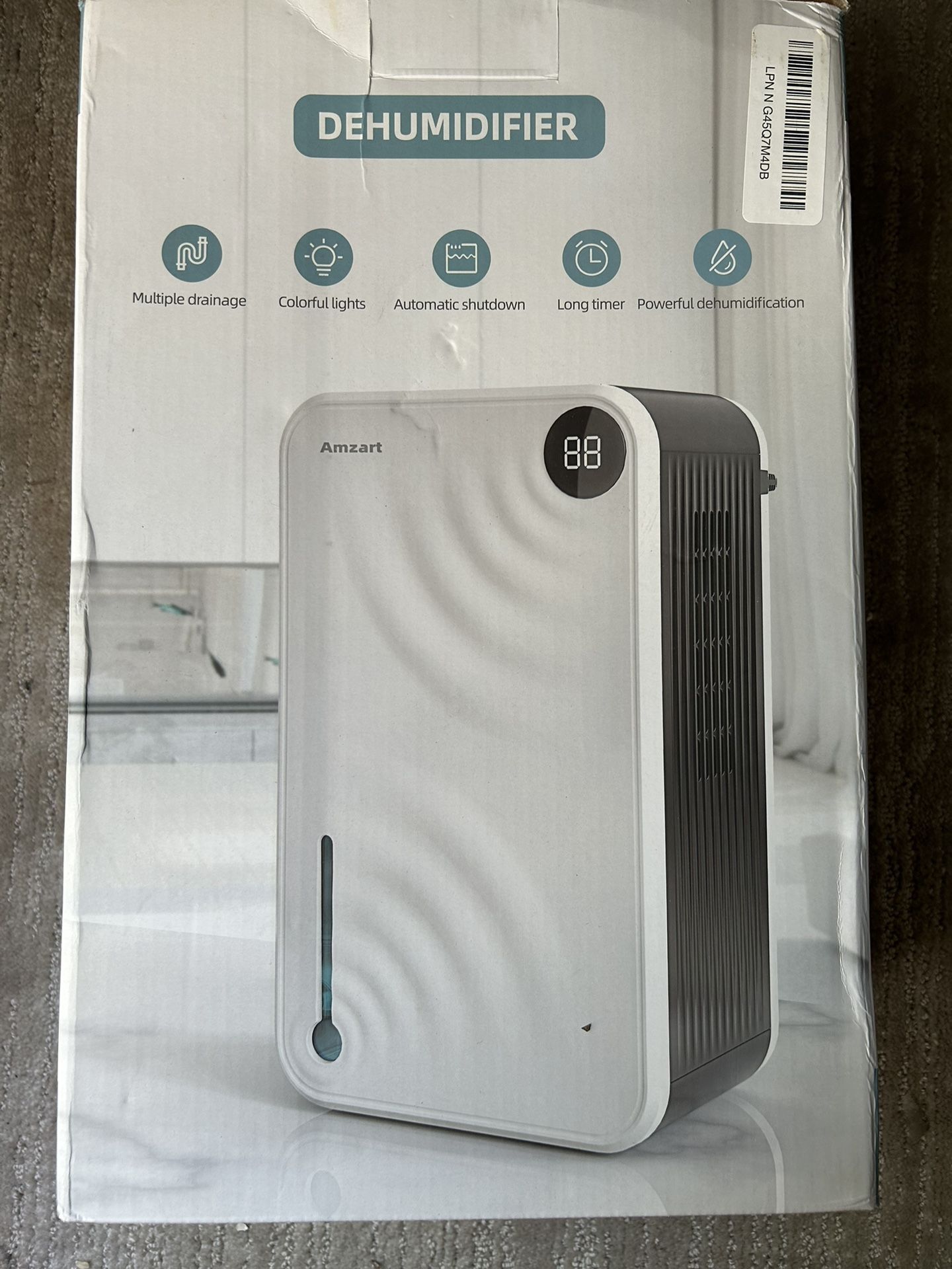 Amzart Dehumidifier for Home (980 sq.ft), 118 oz Dehumidifier with Drain Hose
