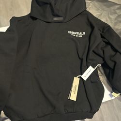 Essential Black White Lettering Hoodie