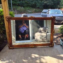 Large Antique Mirror 3 Ft By 2 Ft 