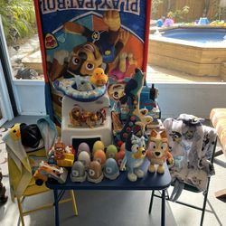 Lot Of Toddler Items, Bed W/ Bedding, Folding Table And Chairs, Books, Toys, & Misc. 