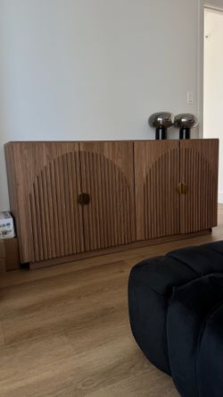 Fluted Wood Cabinet