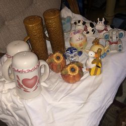 Lots Of salt and pepper Shakers 30 Yrs Old Plus