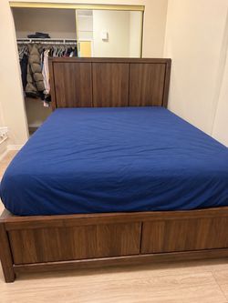 Queen Wood Bed Frame with Headboard