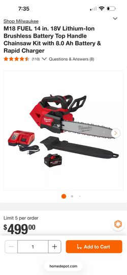 New milwaukee 14” top handle chainsaw kit