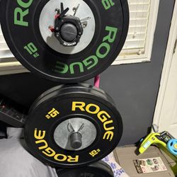 Rogue Plates, Barbell And Weight Tree