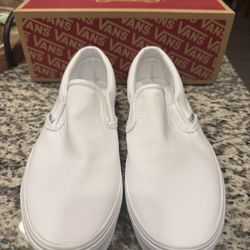 White Vans Slip On Shoes