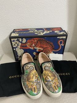 Gucci Dublin skater in tiger sneakers multicolor made in Italy Size UK 8 USA 9 