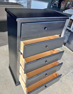 5 drawer pine black