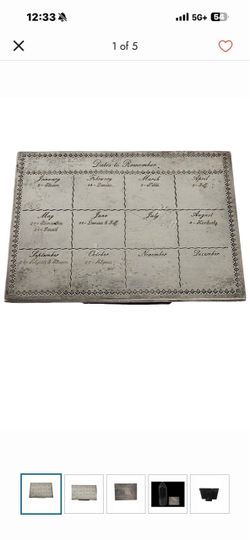 Vintage Cartier Paris sterling silver Desk Calendar