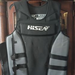 Fuck Cancer Sale Hisea Professional Men's Life Jacket Black & Grey 2XL XXL