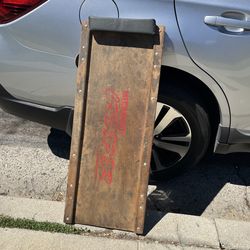 Vintage R.E.L. Products Mechanics Creeper W/Headrest Wood W/Metal Wheels