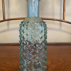 Vintage Clear Aqua 8” Vase