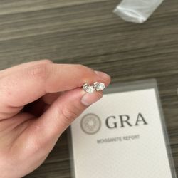 Silver & Diamond Earrings With Authenticity 