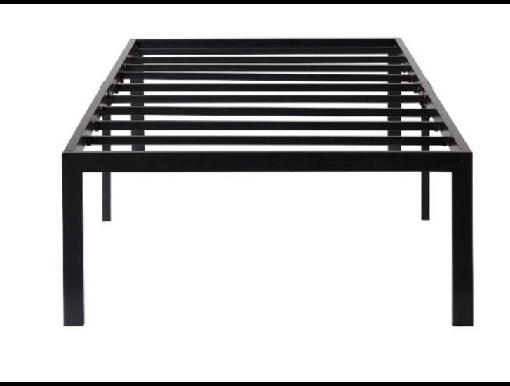 GranRest 18'' Dura Metal Bed Frame, Non-Slip, Twin size black color A15-277