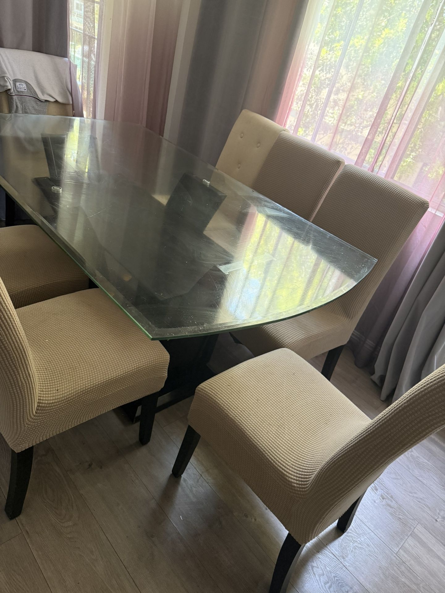 Glass Table Plus 8 Chairs