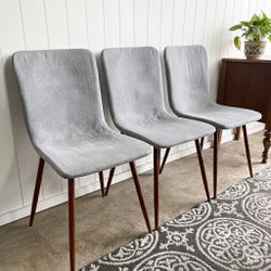 3 Gray Dining Chairs