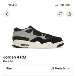 Jordan 4 RM Size 14
