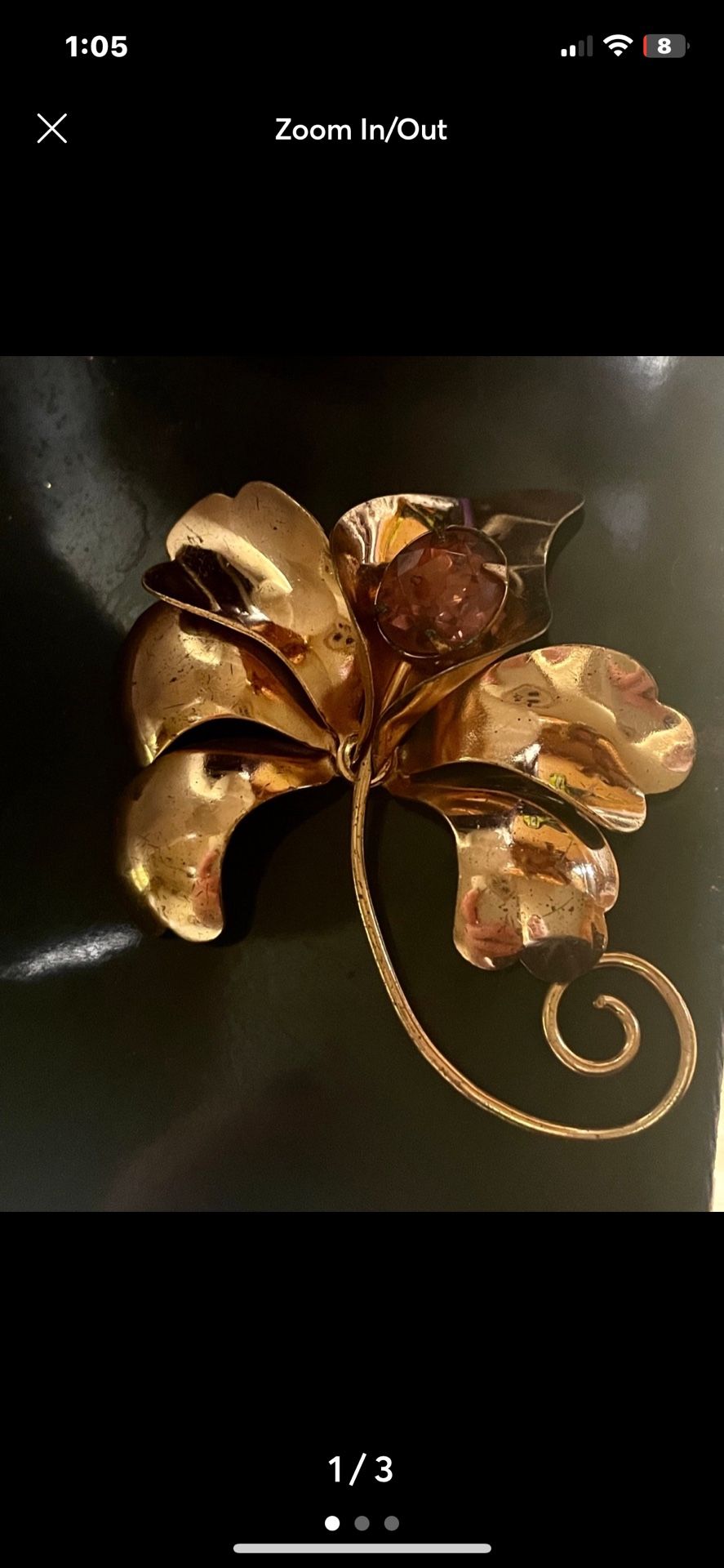 Vtg Beautiful Flower Brooch