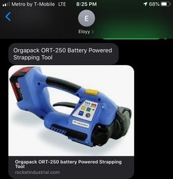 Orgapack Ort-250 battery used for strapping materials