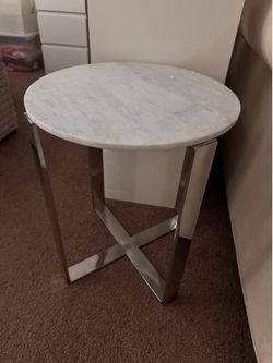 Marble with silver side table