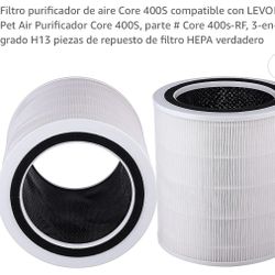 Core 400S air purifier filter compatible with LEVOIT Pet Air Purifier Core 400S, part # Core 400s-RF, 3-in-1 grade H13 true HEPA filter spare parts