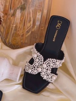 HAILEY PERLAS - Women’s Flat Slide Sandals – Handmade Woven Summer Sandals