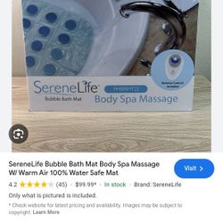 SereneLife Body Spa Massage Bubble Bath Mat With Warm Air
