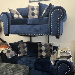 Sofa loveseat blue