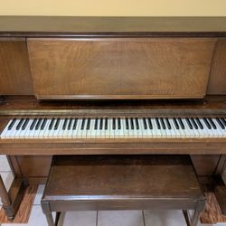 American Walnut Upright Piano (Story & Clark)