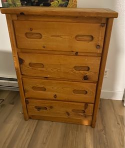 4 drawer, wood dresser 44 inches tall
