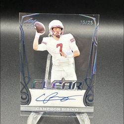 2023 Leaf Trinity Clear #CA-CR1 Cameron Rising Auto #/25