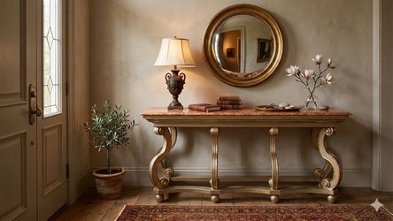 Luxury Gold & Marble Console Table