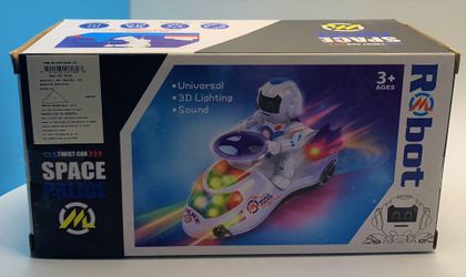 Space Robot Police Car Toy, Keep Running & Smart Change Direction, Enjoyable Sounds And Glowing Dazzling Colorful Lights