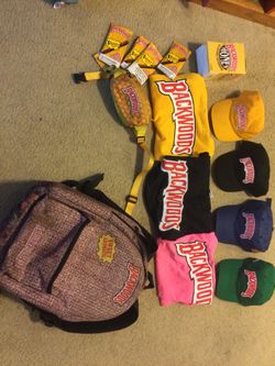 Backwoods starter kit, 3 shirts, 4 hats Backpack & fanny pack