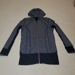 Lululemon Daily Practice Jacket in a black and white pique fabric