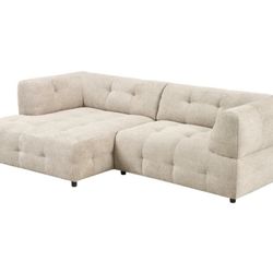Mina 2-Piece Chaise Sectional 96" Woven Fabric with Subtle Texture
