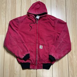 Carhartt Women's Canvas Jacket Hooded Red XL 