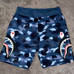 Bape Blue Gradation Camo Side Shark Shorts 🌊
